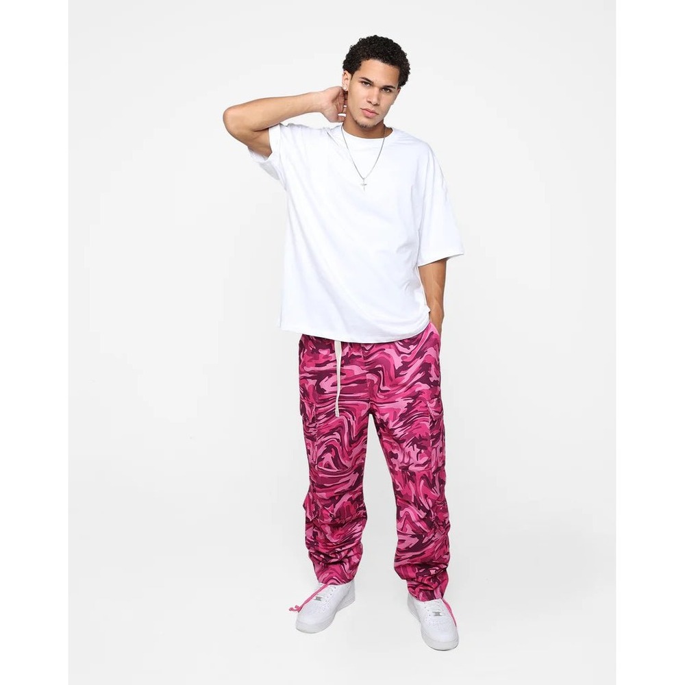 Advisory Board Crystals Abc. 123. Warped Camo Cargo Pants Small Rubellite Pink